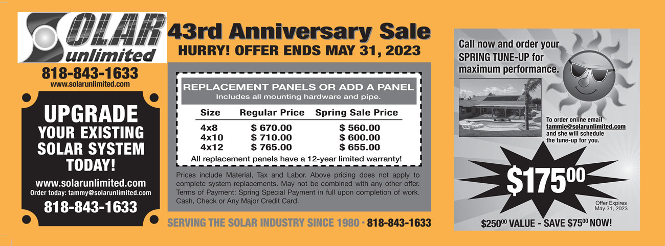 Sale on mainteance for custumer's solar panels flyer.